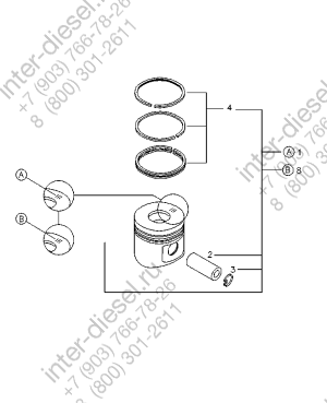 Поршневые кольца (Set of pist. rings) 04280565