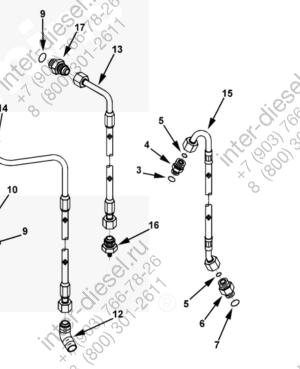 Трубка слива масла с турбины (Turbocharger Oil Drain Connection) 3328640
